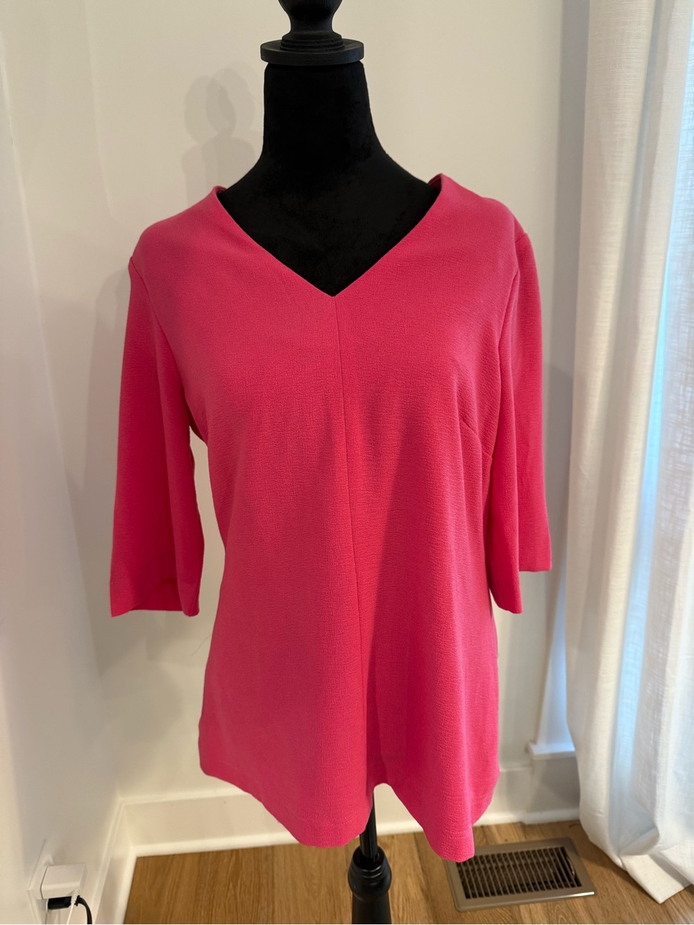 Taylor Pink V-Neck 3/4 Sleeve Sheath Dress Size 12